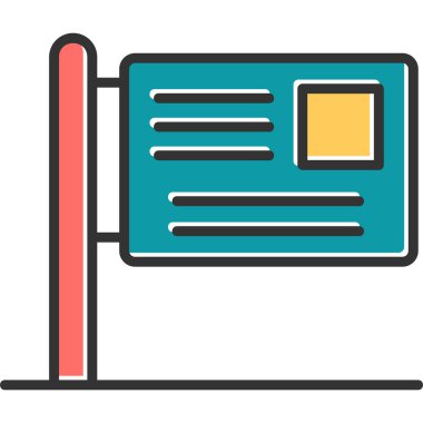 Reklam panosu. Web simgesi basit illüstrasyon