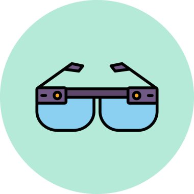 Akıllı Gözlük, illüstrasyon, beyaz arkaplan üzerindeki vektör.