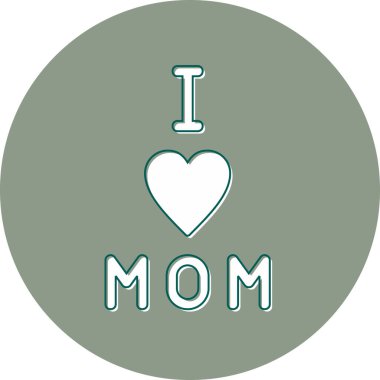 Anne ikonuna bayılırım, modern tasarım illüstrasyonu.