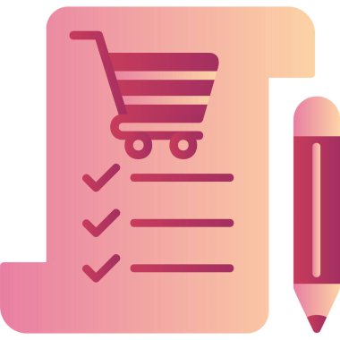 Alışveriş Listesi web simgesi basit illüstrasyon