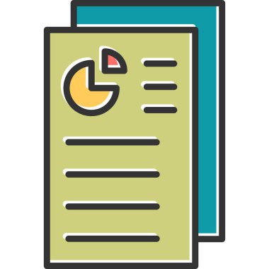 İş Raporu. Web simgesi basit illüstrasyon