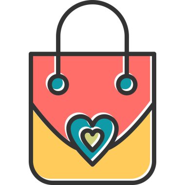 Bir alışveriş poşeti simgesinin vektör çizimi 