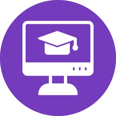 çevrimiçi öğrenme simgesi vektör illüstrasyonu