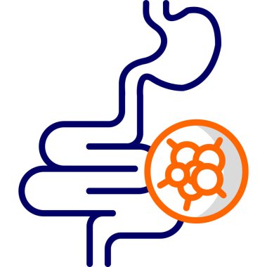 Bağırsak kanseri modern ikon, vektör illüstrasyonu