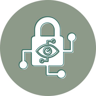 Asma kilit. Web simgesi vektör illüstrasyonu 