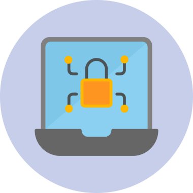 Fidye virüsü. Web simgesi basit illüstrasyon