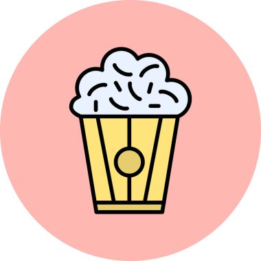 Popcorn modern simgesi, vektör illüstrasyonu