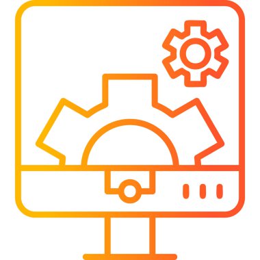 Bilgisayar Ayarları. Web simgesi basit illüstrasyon