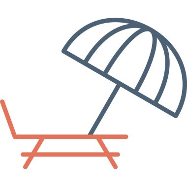 Plaj sandalyesi ikonu. vektör illüstrasyonu 