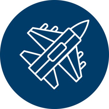 Jet Fighter. Web simgesi vektör illüstrasyonu