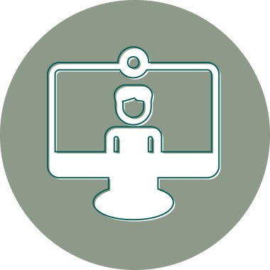 Video çağrısı modern simge, vektör illüstrasyonu