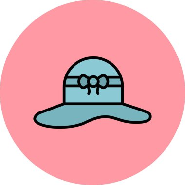 güneş şapkası. Web simgesi vektör illüstrasyonu