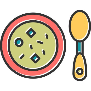 Sıcak çorba. Web simgesi basit illüstrasyon 