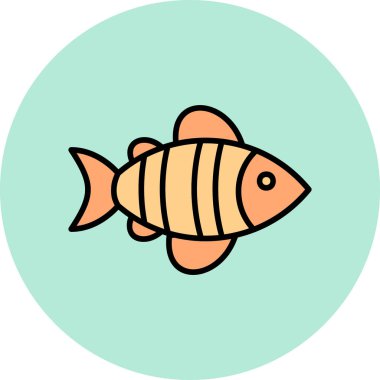 Balık. Web simgesi basit illüstrasyon