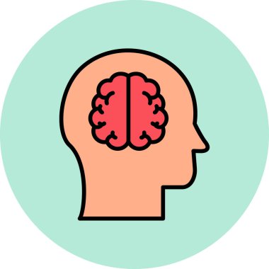 İnsan kafası simgesinin vektör illüstrasyonu