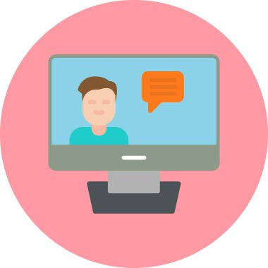 Konuş. Web simgesi basit illüstrasyon