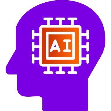 yapay zeka vektör çizgisi simgesi 