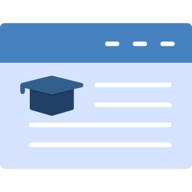 Çevrimiçi eğitim modern simgesi, vektör illüstrasyonu 