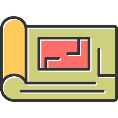 map roll, web icon simple illustration