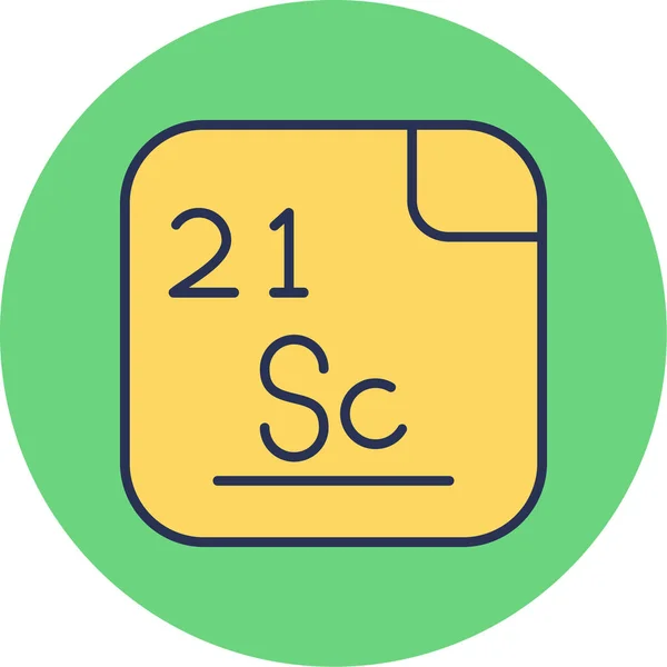 スカンジウムはScと原子番号21の化学元素である 銀白色の金属Dブロック元素は 歴史的には希土類元素として イットリウムやランタン化物とともに分類されてきた ベクトルアイコン — ストックベクタ