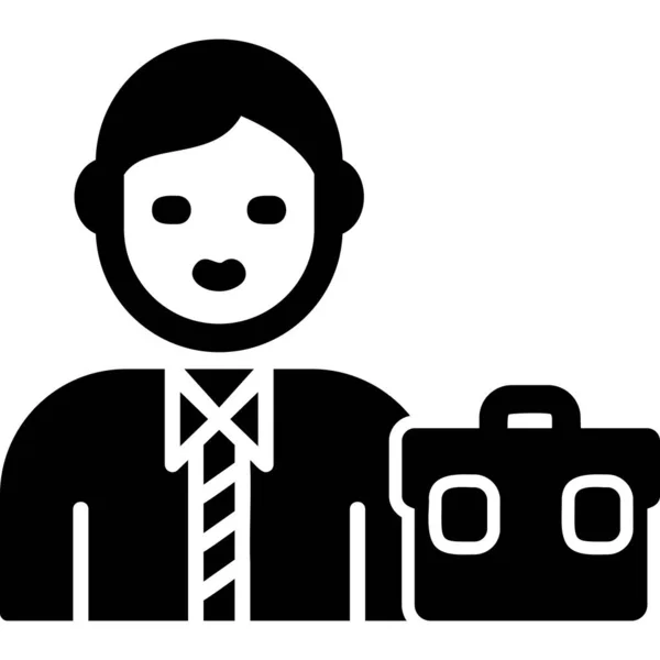 Hombre Negocios Icono Web Ilustración Simple — Vector de stock