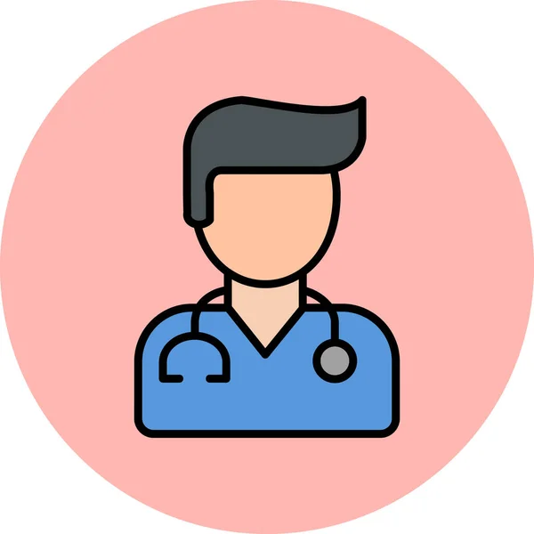 Einfacher Avatar Grafische Illustration Des Arztes — Stockvektor