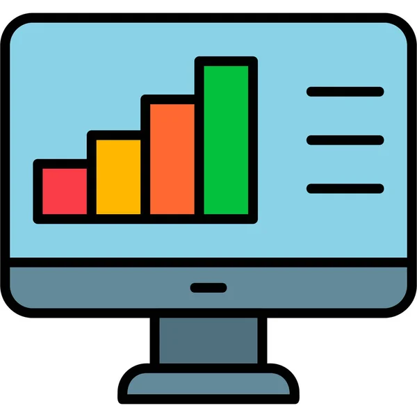 Gráfico Análisis Datos Ilustración Web Simple — Vector de stock