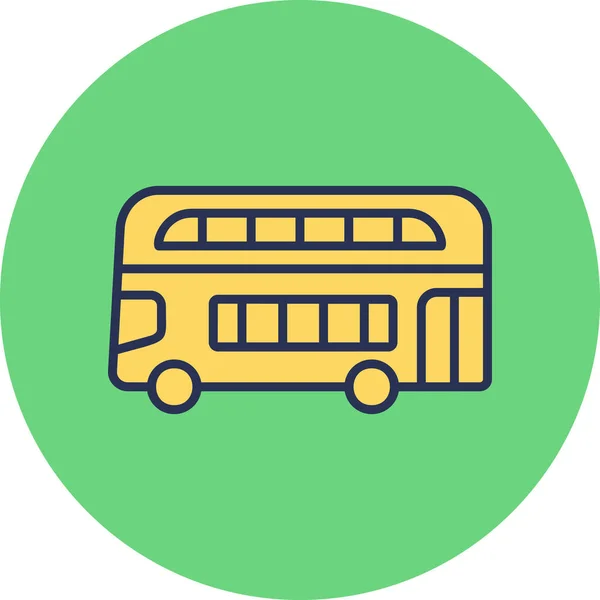 Doble Decker Bus Icono Moderno Vector Ilustración — Vector de stock