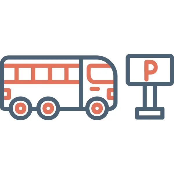 Bus Parking Icono Moderno Vector Ilustración — Archivo Imágenes Vectoriales
