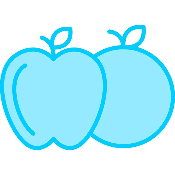 Apfel Vektor Glyphen Flaches Symbol — Stockvektor