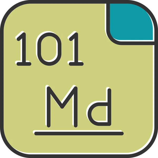 Mendelevium Est Élément Synthétique Avec Symbole Anciennement Numéro Atomique 101 — Image vectorielle