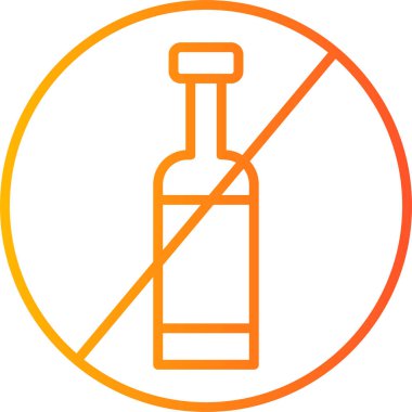 Alkol yok basit web simgesi vektör illüstrasyonu
