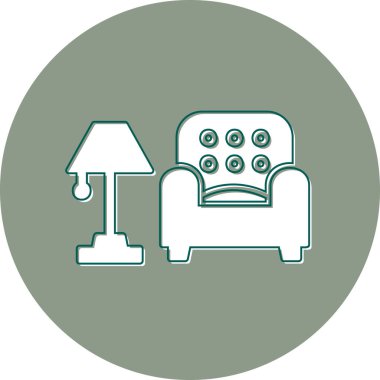 İç tasarım simgesi, modern tasarım illüstrasyonu