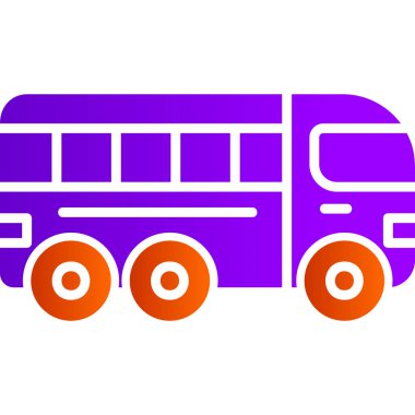 Otobüs simgesi, modern tasarım illüstrasyonu