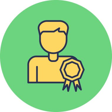 En iyi çalışan erkek. Web simgesi basit illüstrasyon