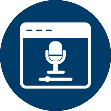 mikrofon, Çevrimiçi Kayıt Ağı simgesi Basit illüstrasyon