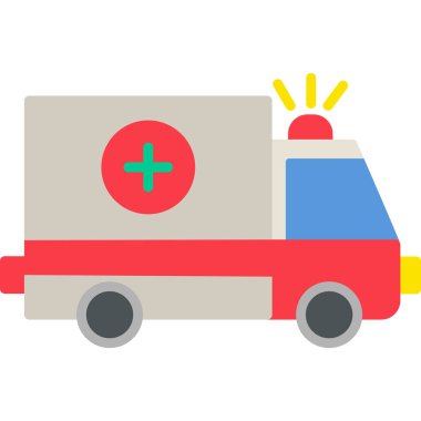 ambülans düz vektör simgesi