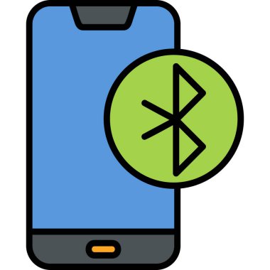 graphic art illustration of mobile Bluetooth transfer icon 