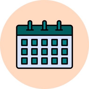 Takvim simgesi, vektör illüstrasyonu basit tasarım