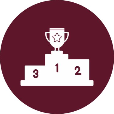 Şampiyon ikonu kupa ile, ağ basit illüstrasyon