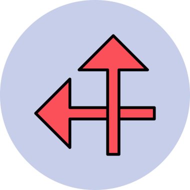 simple and minimalistic vector icon of the intersecting arrows