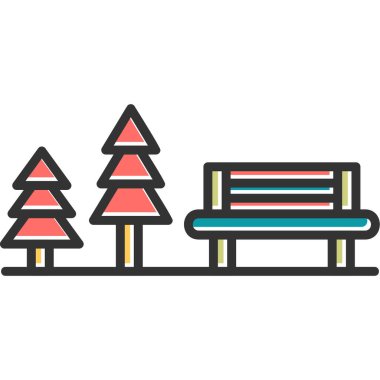 Dinlenme Alanı Web simgesi basit illüstrasyon 