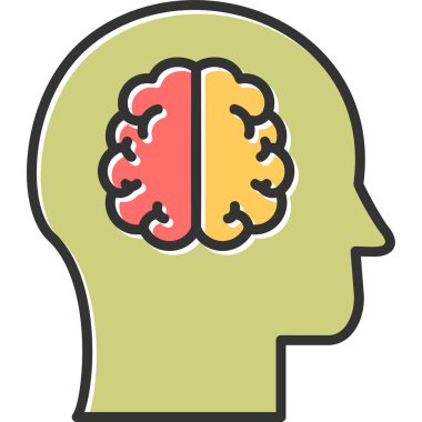 Beyin. Web simgesi basit illüstrasyon