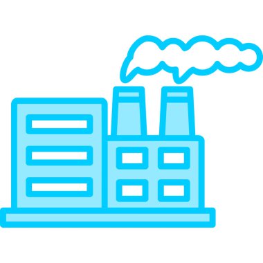 Nükleer santral simgesi, vektör illüstrasyonu basit tasarım