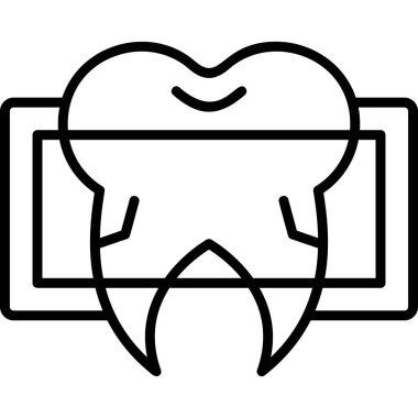 Diş X-Ray modern simgesi, vektör illüstrasyonu