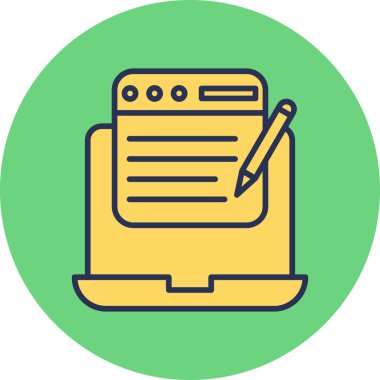 İçerik yazma simgesi, modern tasarım illüstrasyonu