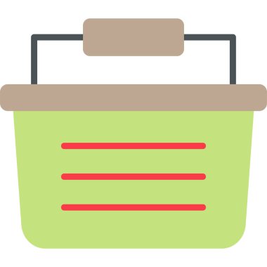 Alışveriş sepeti simgesi, vektör illüstrasyonu basit tasarım