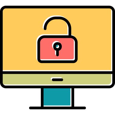 Güvenli olmayan düz vektör simgesi