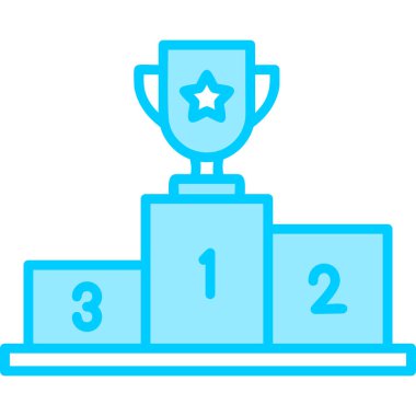 Şampiyon ikonu kupa ile, ağ basit illüstrasyon