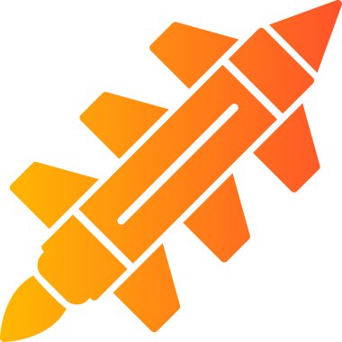 Missile Rocket icon in flat style. vector illustration